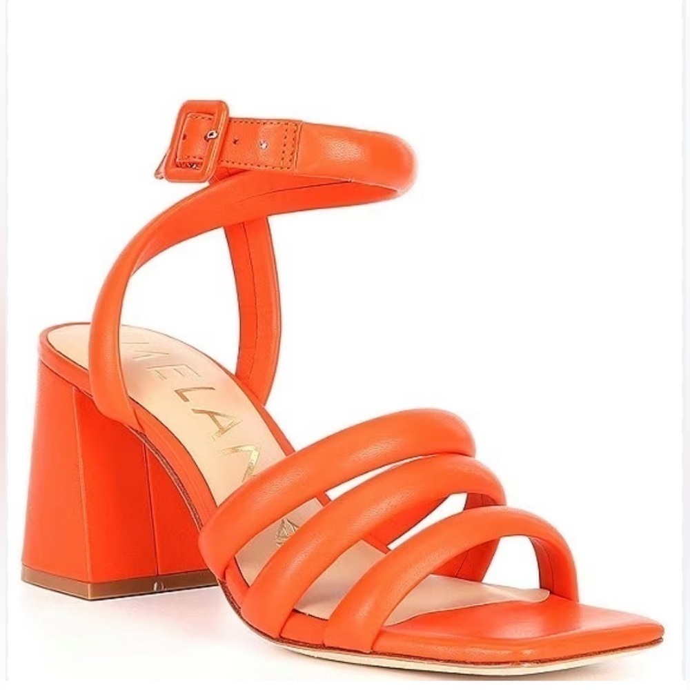 Antonio Melani Natessa Puff Strappy Block Heel Sandals Orange Size 11 NWOT - Picture 2 of 11
